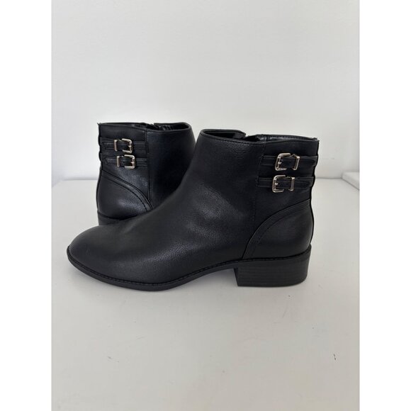 Kelly & Katie Boots 11 Ankle Double Buckle Side Zip Urban Casual Street Style - Picture 12 of 16